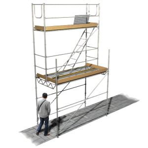 Estructura de protección de paso peatonal bajo andamio de fachada sin visera Estructura de protección de paso peatonal bajo andamio de fachada sin visera