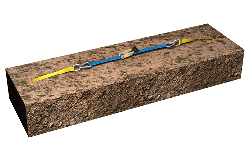 LÃnea de anclaje horizontal temporal, de cinta de poliéster LÃnea de anclaje horizontal temporal, de cinta de poliéster