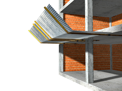 Marquesina de protección perimetral del edificio Marquesina de protección perimetral del edificio